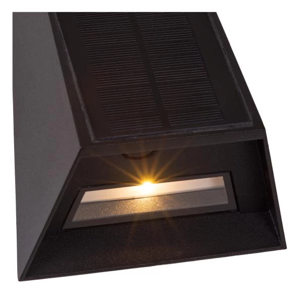 Lucide LUTON - Applique murale- Énergie Solaire - LED Dim. - 1x1W 2850K/3150K - IP54 - Détecteur Jour/Nuit - Noir - détail 2